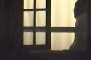 Spying on my priceless looking neighbour with merry wobblers showering