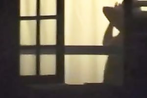 Spying on my priceless looking neighbour with merry wobblers showering