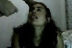 Homemade scene with me cumming on my GF's cute face