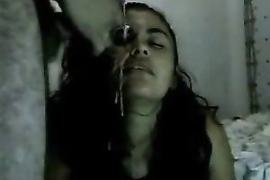 Homemade scene with me cumming on my GF's cute face