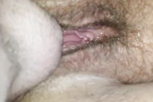 Close up scene with me eating and licking my wife's shaggy snatch