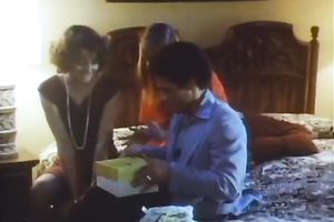 This brunette hair wench comes alive to fuck those two studs