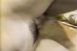 Vintage sex scene with seductive brunette hair getting pounded