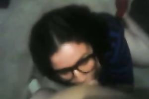 Horny dark brown co-worker sucks my prick devotedly in POV video