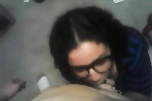 Horny dark brown co-worker sucks my prick devotedly in POV video
