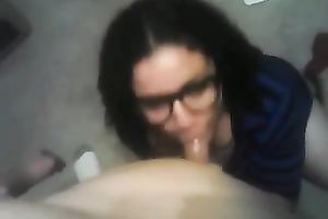 Horny dark brown co-worker sucks my prick devotedly in POV video