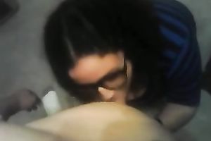 Horny dark brown co-worker sucks my prick devotedly in POV video