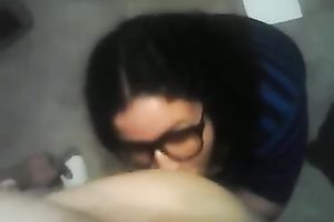 Horny dark brown co-worker sucks my prick devotedly in POV video