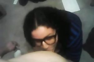 Horny dark brown co-worker sucks my prick devotedly in POV video