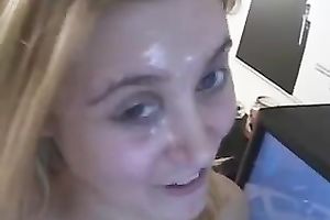 This sperm addicted whore with giant knockers goes down on me