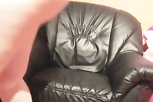 Brunette fattie toys her love tunnel and arsehole in the living room