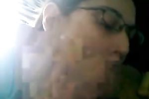 Nerdy coed sucks my hard rod deepthroat in non-professional homemade fuck episode