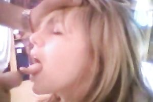 Watch my breasty golden-haired GF engulfing my weiner devotedly