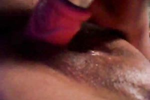 My astounding tanned girlfriend pokes her soaked wet crack with her sex toy