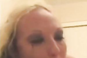 Blonde harlot enjoys coarse face-fucking and acquires facialed