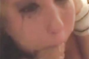 Blonde harlot enjoys coarse face-fucking and acquires facialed