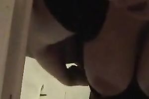 My big-breasted GF masturbates her cookie to big O