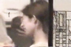 A spy clip showing a horny white wife drying her hair totally nude