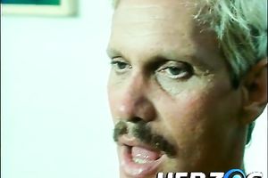 Bosomy beauty with shaggy hair receives her wet crack licked and pushed