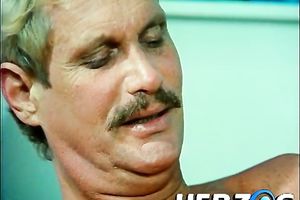 Bosomy beauty with shaggy hair receives her wet crack licked and pushed