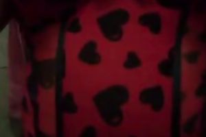 Webcam solo clip with a corpulent Latina flashing her natural tits