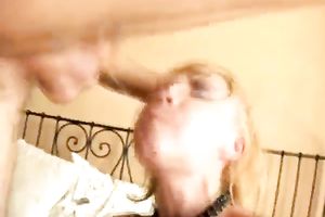Playful blondie blows a schlong and gets a vacuum pump on her cunt
