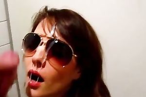 Wicked youthful hawt sweetheart in sunglasses getting ribald facial