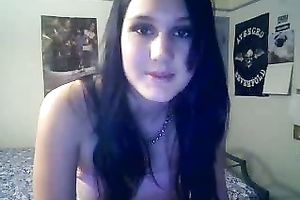 Sexy legal age teenager on web camera for her ally exposing her love muffins and her wet crack