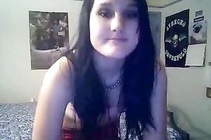 Sexy legal age teenager on web camera for her ally exposing her love muffins and her wet crack