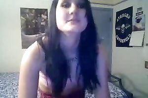 Sexy legal age teenager on web camera for her ally exposing her love muffins and her wet crack