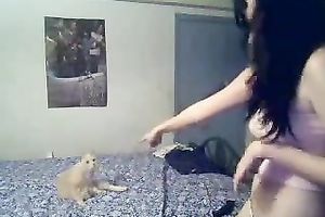 Sexy legal age teenager on web camera for her ally exposing her love muffins and her wet crack