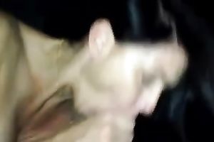 Brunette milf feels very cheerful to engulf my ramrod in homemade movie