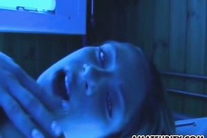 Amateur teen girlfriend spunk fountain in throat in a solarium