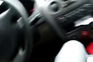 Lewd and hungry bitch is engulfing my schlong right in my car