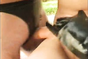 Hot slut in her hawt leather boots receives gangbanged hard