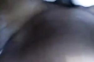 White playgirl is riding my large dark cock reverse cowgirl style