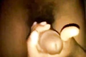 My slutty Indian lover plays with my wang in advance of taking it in her slit