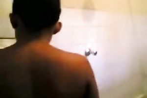 Homemade solo with my Indian GF stripping and taking a shower