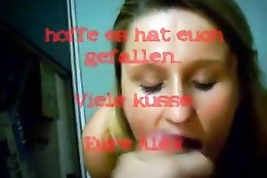 Compilation video with my blond GF engulfing my ramrod and getting facialed