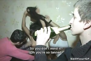 Cum hungry playgirl takes part in sexy gangbang sex adventure