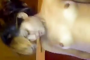 Shiny dark wang for my diminutive lalin girl girlfriend on web camera