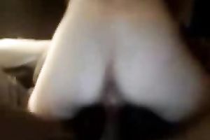 Dirty pale skin harlot rides on my large dark shaft