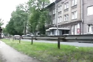 Pale skin non-professional babe from Russian Federation makes her khaki shorts moist