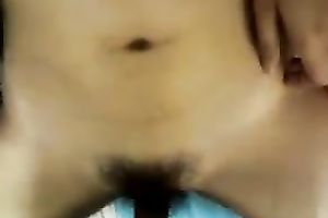 My miniature tittied Asian GF is a large fan of cowgirl position