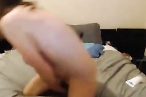 Busty and gorgeous white cheating wife dildoes herself in the gazoo