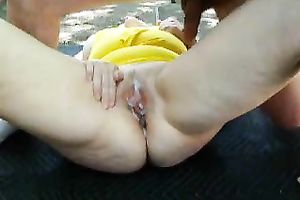 Watch my cumming on my wife's hairless snatch indoors