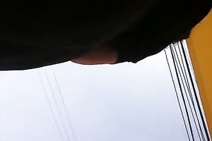 Hidden web camera upskirt episode with a bulky wench wearing a miniskirt