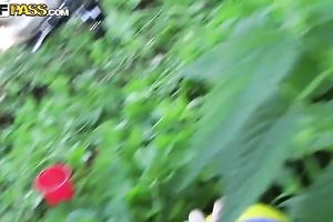 A bunch of hawt college honeys on picnic with lewd chaps