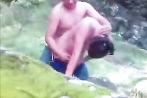 Me and my Mexican girlfriend having sex in a forest