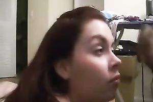 Red-haired trollop just can't stop engulfing my large dark ramrod